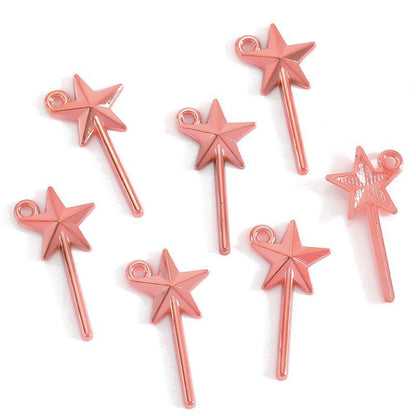 10PCS Star Magic Wand Charm for Jewelry Making Findings 12x25mm