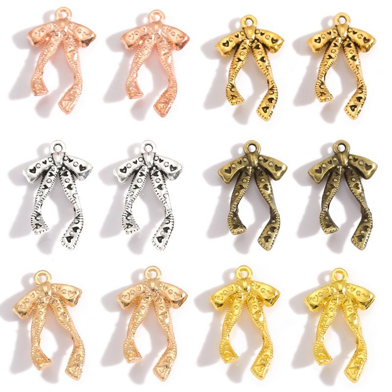 5PCS Antique Ribbon Charm for Jewelry Making Findings 15x26mm