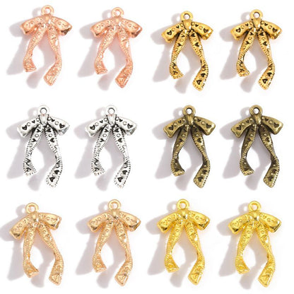 5PCS Antique Ribbon Charm for Jewelry Making Findings 15x26mm