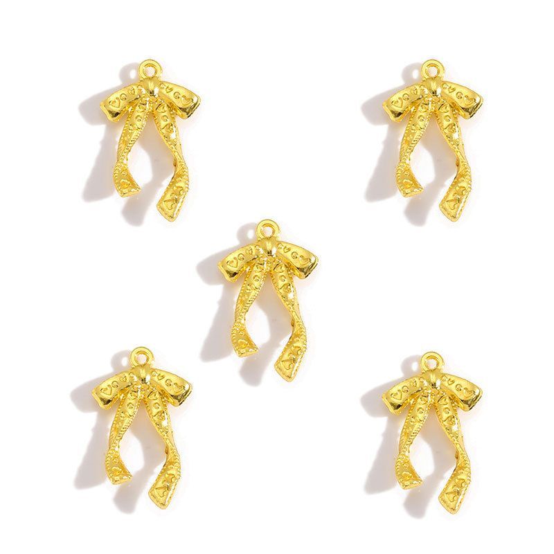 5PCS Antique Ribbon Charm for Jewelry Making Findings 15x26mm