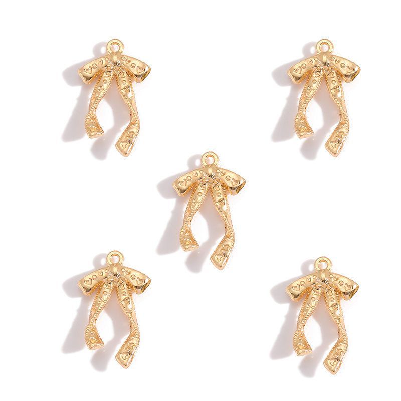 5PCS Antique Ribbon Charm for Jewelry Making Findings 15x26mm