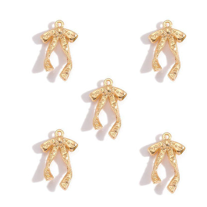 5PCS Antique Ribbon Charm for Jewelry Making Findings 15x26mm