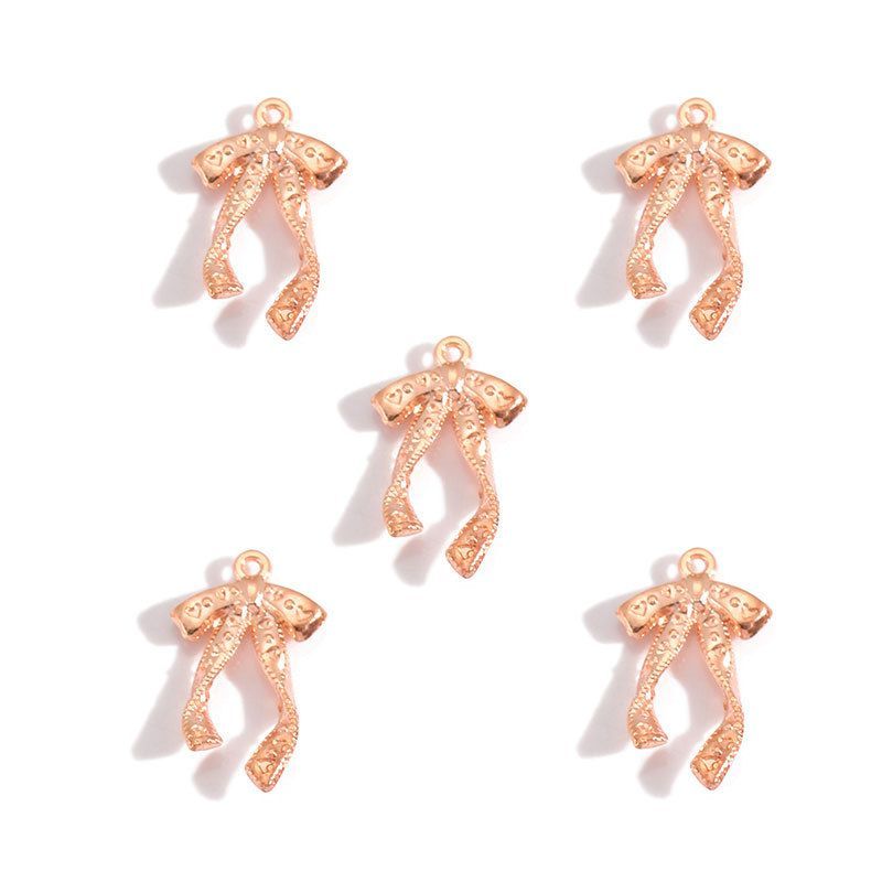 5PCS Antique Ribbon Charm for Jewelry Making Findings 15x26mm