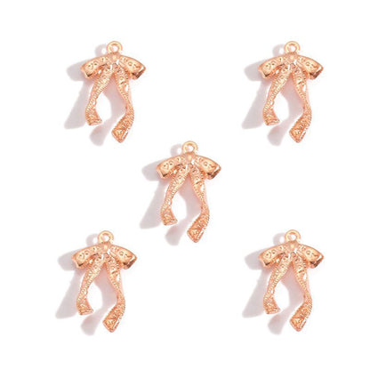5PCS Antique Ribbon Charm for Jewelry Making Findings 15x26mm