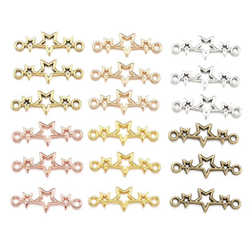 30PCS Triple Star Connector for Jewelry Making Findings 9x25mm