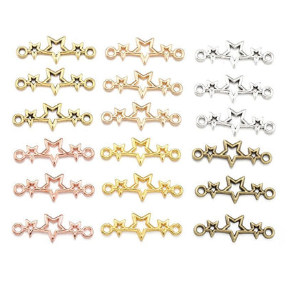 30PCS Triple Star Connector for Jewelry Making Findings 9x25mm