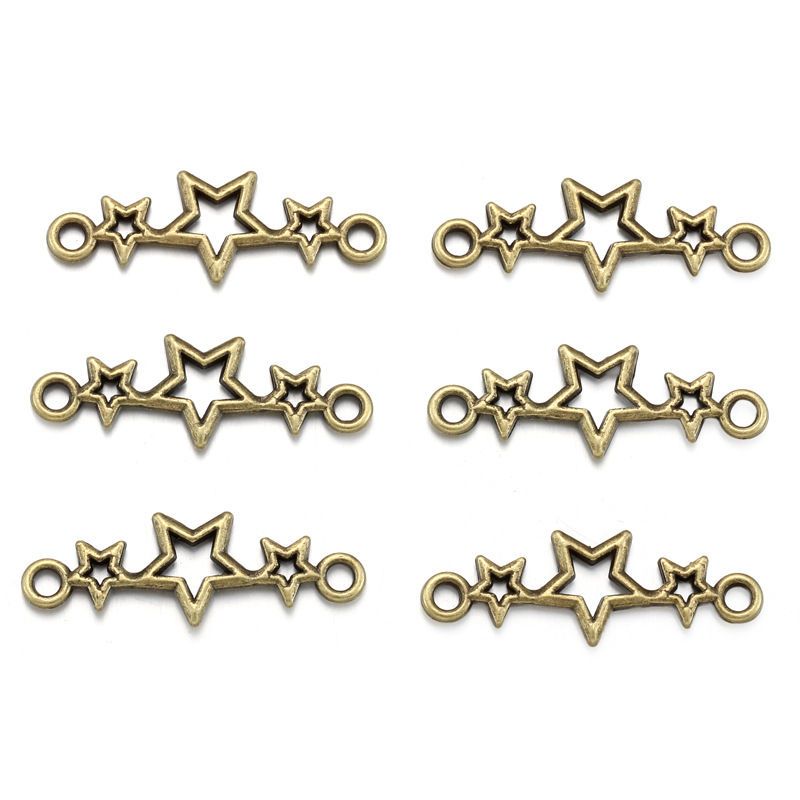 30PCS Triple Star Connector for Jewelry Making Findings 9x25mm