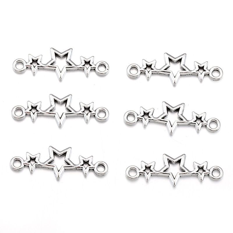 30PCS Triple Star Connector for Jewelry Making Findings 9x25mm