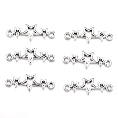 30PCS Triple Star Connector for Jewelry Making Findings 9x25mm