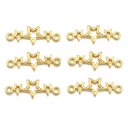 30PCS Triple Star Connector for Jewelry Making Findings 9x25mm