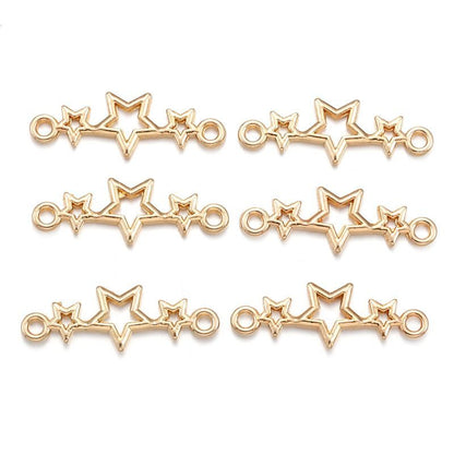 30PCS Triple Star Connector for Jewelry Making Findings 9x25mm