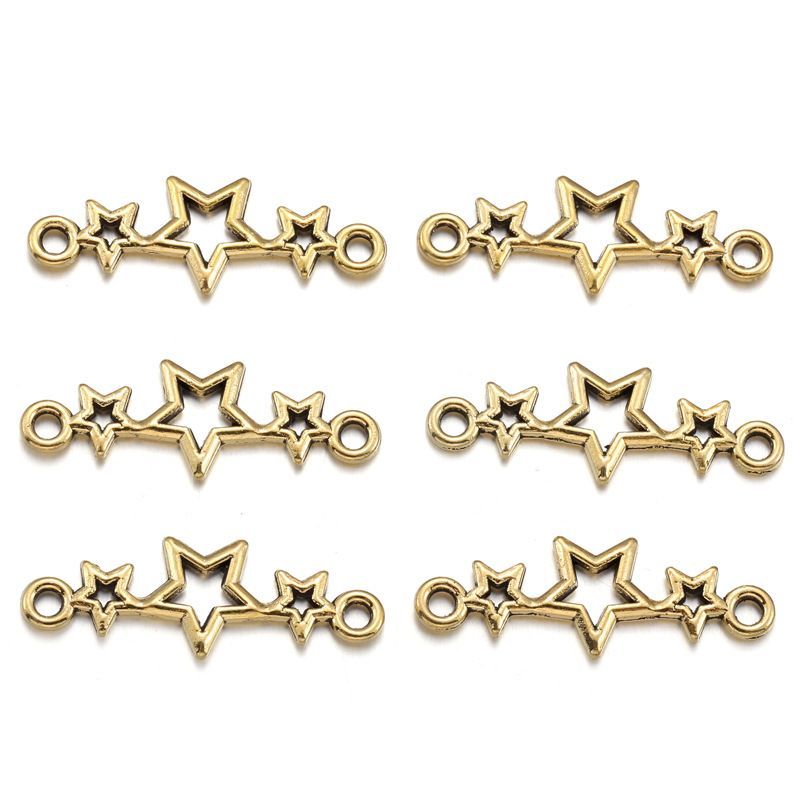 30PCS Triple Star Connector for Jewelry Making Findings 9x25mm