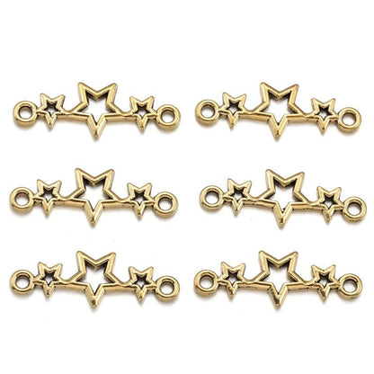30PCS Triple Star Connector for Jewelry Making Findings 9x25mm