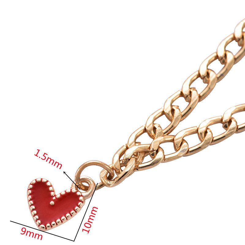30PCS Colorful Heart Drop Charm for Jewelry Making Findings 9x9mm