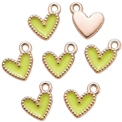 30PCS Colorful Heart Drop Charm for Jewelry Making Findings 9x9mm