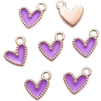 30PCS Colorful Heart Drop Charm for Jewelry Making Findings 9x9mm