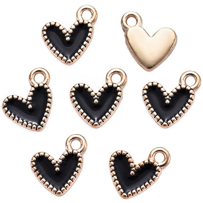 30PCS Colorful Heart Drop Charm for Jewelry Making Findings 9x9mm