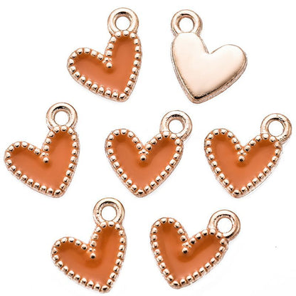 30PCS Colorful Heart Drop Charm for Jewelry Making Findings 9x9mm