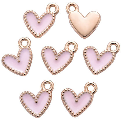 30PCS Colorful Heart Drop Charm for Jewelry Making Findings 9x9mm