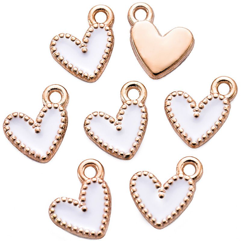 30PCS Colorful Heart Drop Charm for Jewelry Making Findings 9x9mm