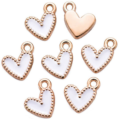 30PCS Colorful Heart Drop Charm for Jewelry Making Findings 9x9mm