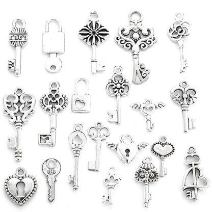 20PCS Keychain Set Charm for Jewelry Making Findings