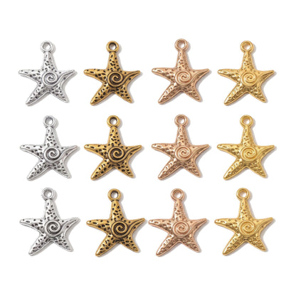 10PCS Spiral Starfish Charm for Jewelry Making Findings 20x24mm