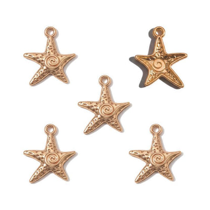 10PCS Spiral Starfish Charm for Jewelry Making Findings 20x24mm