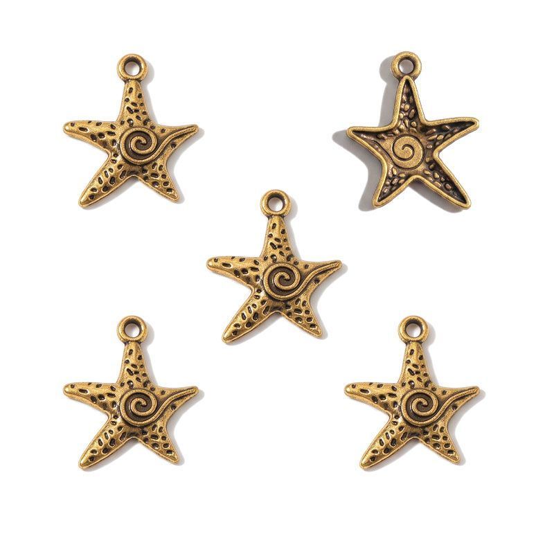 10PCS Spiral Starfish Charm for Jewelry Making Findings 20x24mm