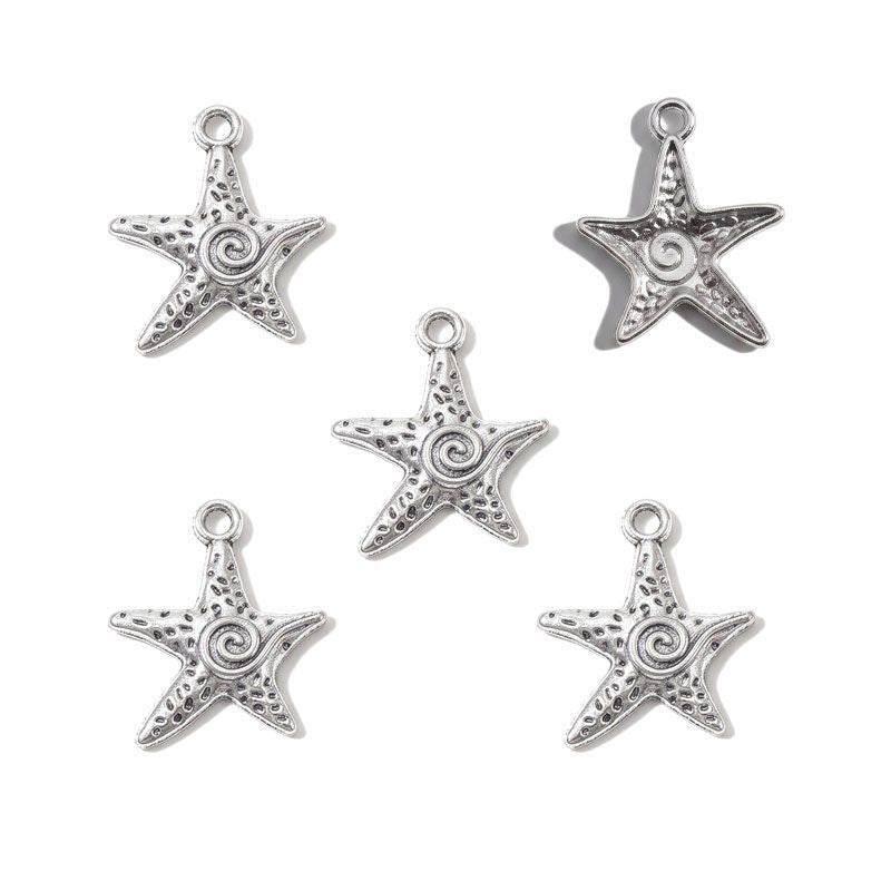 10PCS Spiral Starfish Charm for Jewelry Making Findings 20x24mm