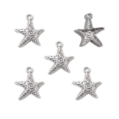 10PCS Spiral Starfish Charm for Jewelry Making Findings 20x24mm