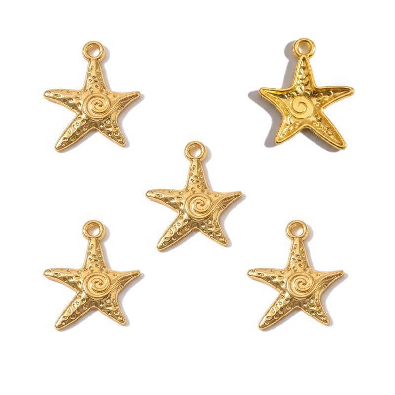 10PCS Spiral Starfish Charm for Jewelry Making Findings 20x24mm