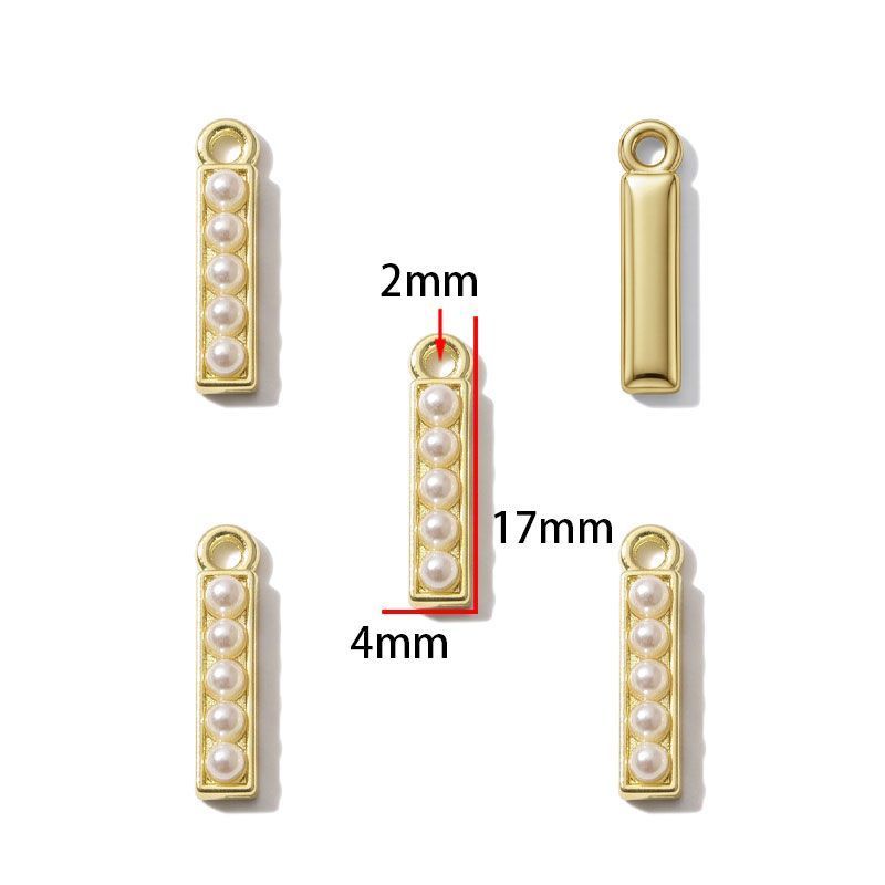 1PCS Number with Syn-Pearl Charm for Jewelry Making Findings 10x17mm