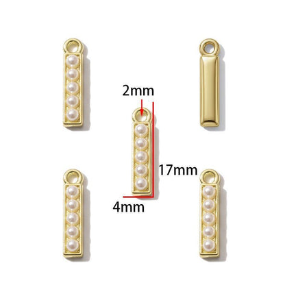 1PCS Number with Syn-Pearl Charm for Jewelry Making Findings 10x17mm