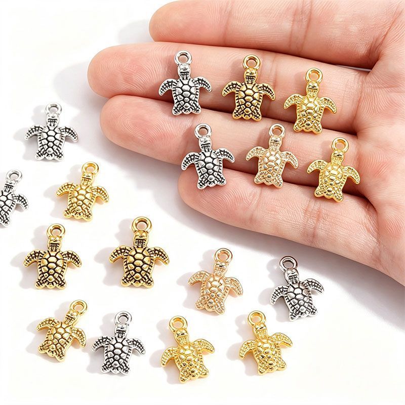 10PCS Sea Turtle Charm for Jewelry Making Findings 10x13mm