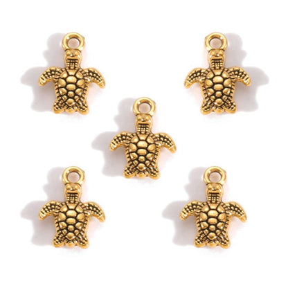 10PCS Sea Turtle Charm for Jewelry Making Findings 10x13mm