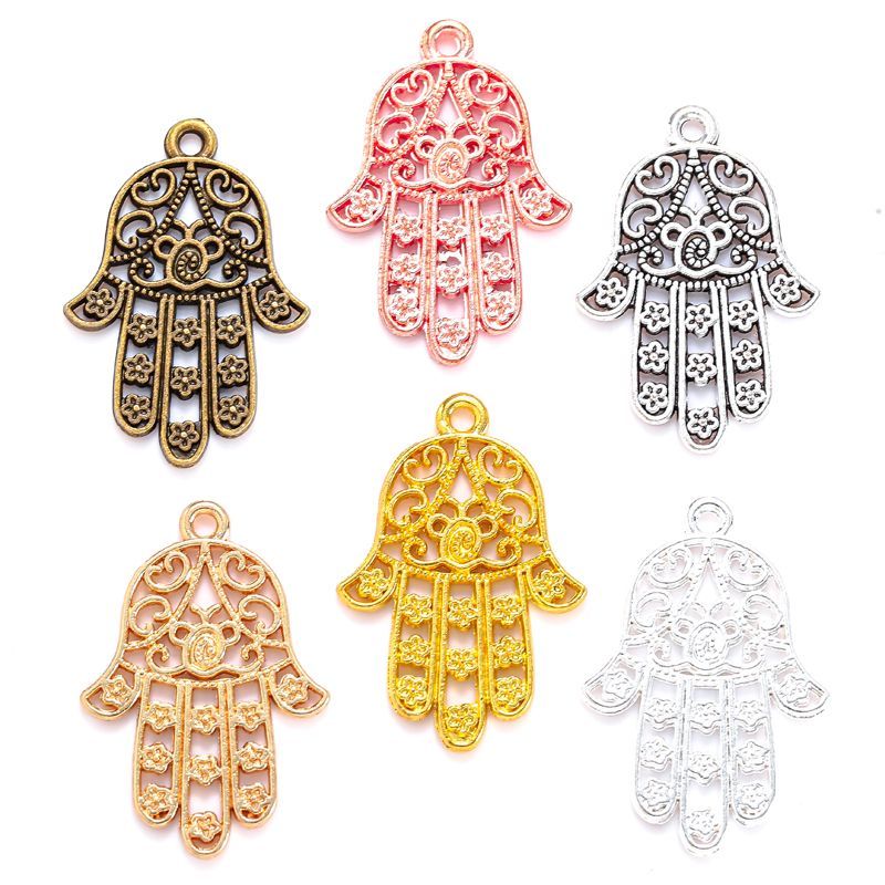 10PCS Hamsa Hand Charm for Jewelry Making Findings 20x30mm
