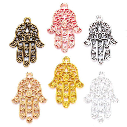10PCS Hamsa Hand Charm for Jewelry Making Findings 20x30mm
