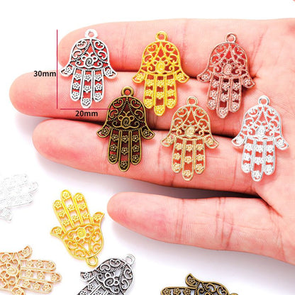 10PCS Hamsa Hand Charm for Jewelry Making Findings 20x30mm