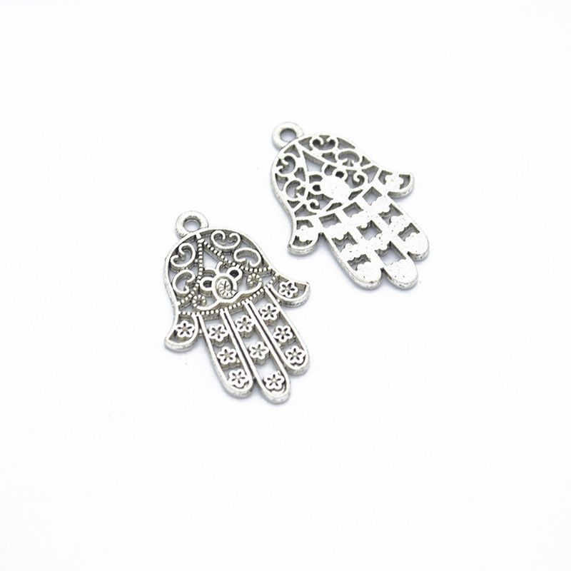 10PCS Hamsa Hand Charm for Jewelry Making Findings 20x30mm