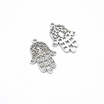10PCS Hamsa Hand Charm for Jewelry Making Findings 20x30mm