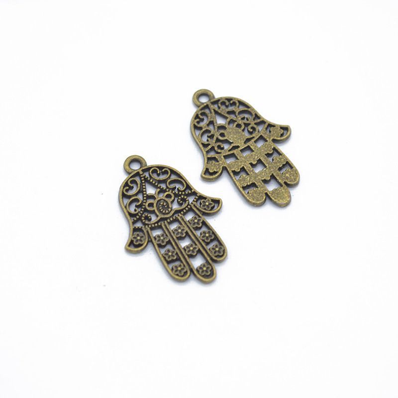 10PCS Hamsa Hand Charm for Jewelry Making Findings 20x30mm