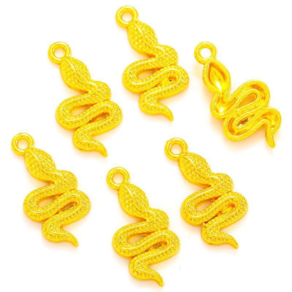 15PCS Rattle Snake Charm for Jewelry Making Findings 10x21mm