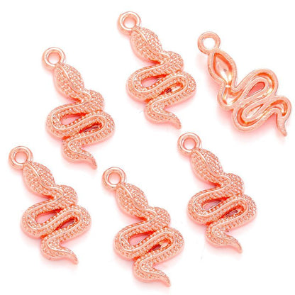15PCS Rattle Snake Charm for Jewelry Making Findings 10x21mm