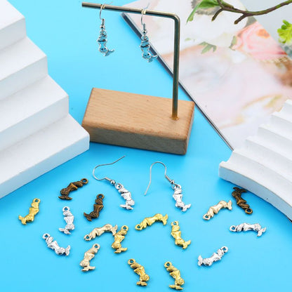 30PCS Mermaid Charm for Jewelry Making Findings 9x20mm