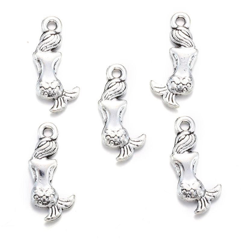 30PCS Mermaid Charm for Jewelry Making Findings 9x20mm