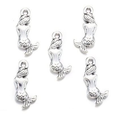 30PCS Mermaid Charm for Jewelry Making Findings 9x20mm