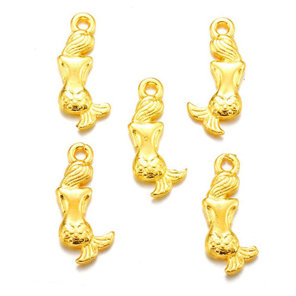 30PCS Mermaid Charm for Jewelry Making Findings 9x20mm
