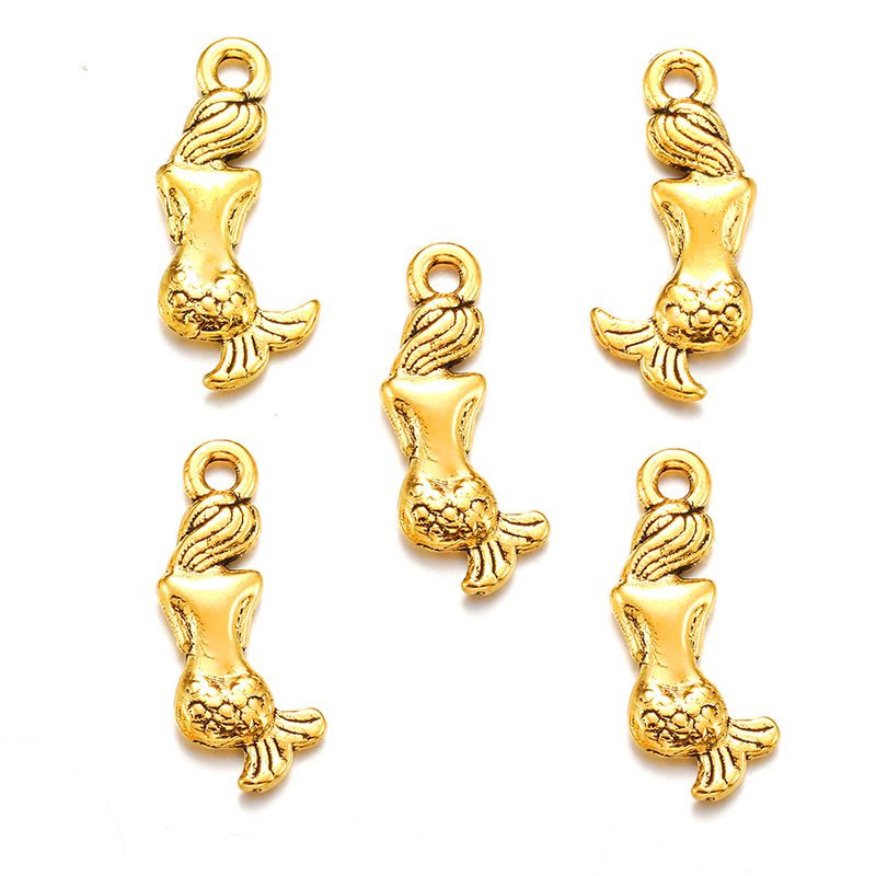 30PCS Mermaid Charm for Jewelry Making Findings 9x20mm