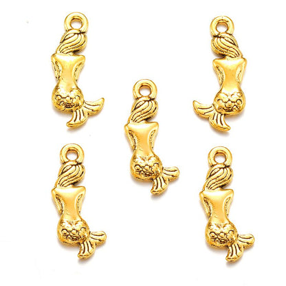 30PCS Mermaid Charm for Jewelry Making Findings 9x20mm